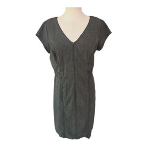 eShakti Black V-Neck A-Line Midi Dress | Size 10 | Flattering Fit Custom Style